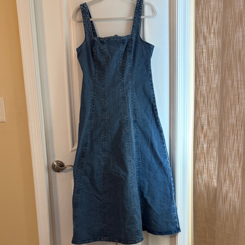 Abercrombie & Fitch Blue Denim Midi Dress